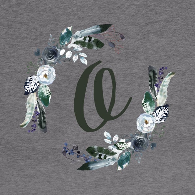 Floral Monogram O Dark Bohemian Flora by floralmonogram